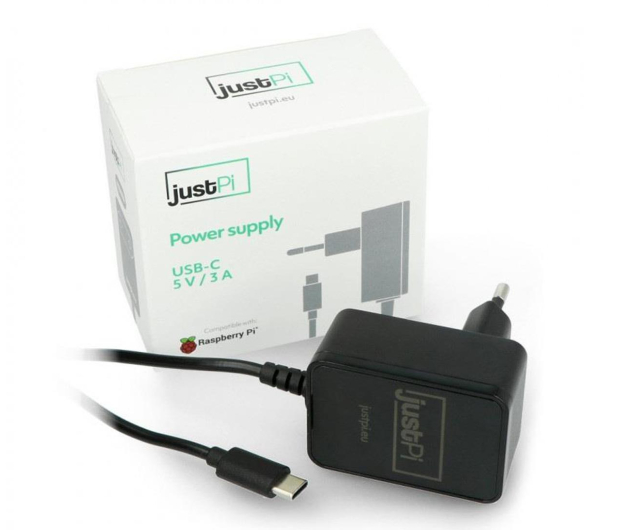 Raspberry Pi Zasilacz justPi USB C 5V/3A do RPi 4B - 635256 - zdjęcie